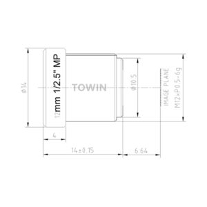 1/2.5" 12mm M12 Fixed Focal Lens | F1.6