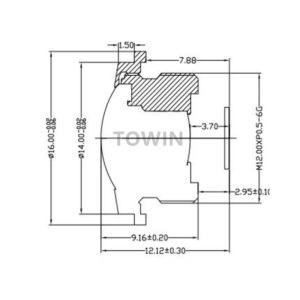 CCL127016MPF M12 S-mount wide angle vehicle board lens waterproof IP68 for car rear view