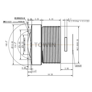 CCL128025624MP M12 S-mount wide angle board lens for IMX290