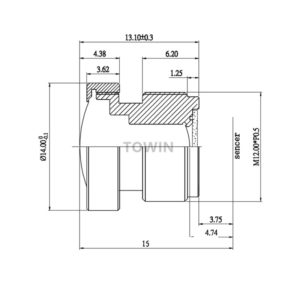 CCL1302322MPF Wide Angle IP67 automotive M12 S-mount board lens 2.3mm waterproof car view HD