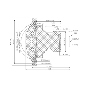 Ultra-wide-angle 14 Megapixel CCTV HD lens