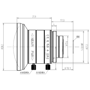 C mount wide-angle lens