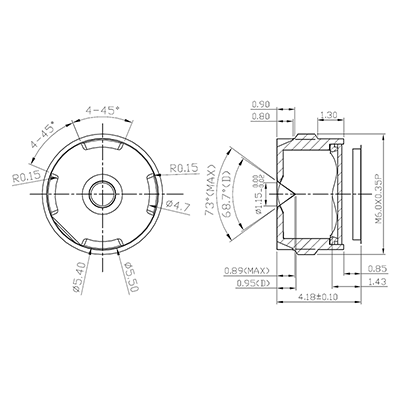 M6X0.35 mount Wide Angle lens