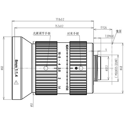 C-Mount Low distortion Wide-angle lens
