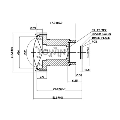 wide angle 2.8mm HD lens